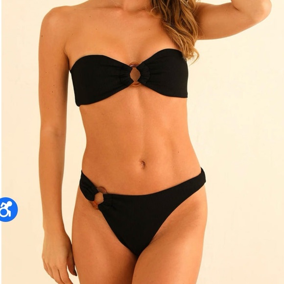 Two piece black bikini set w/ extra matching bottom - Picture 4 of 8